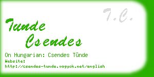 tunde csendes business card