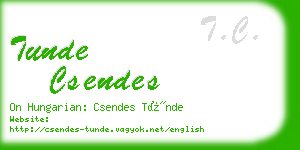 tunde csendes business card